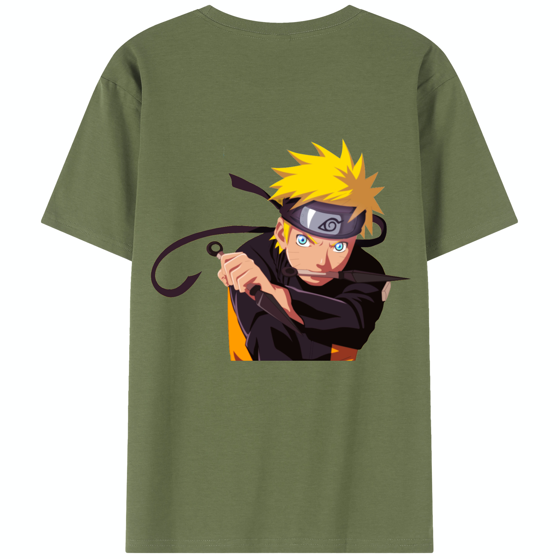 （画像用） NARUTO -ナルト- うずまき ナルト Uzumaki Naruto 綿100％半袖Tシャツ（背面プリント）